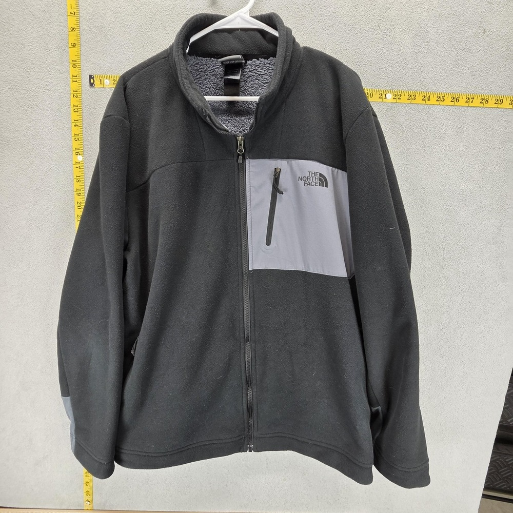 The North Face Jacket Mens 2XL Gray Chimborazo Heavy Fleece Sherpa Full Zip
